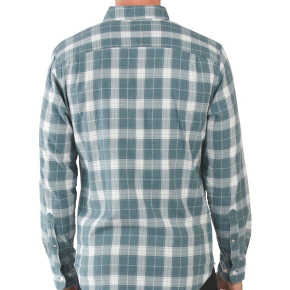 NEW BONOBOS Stretch Lightweight Flannel Shirt Green Plaid 362mn - Picture 2 of 3